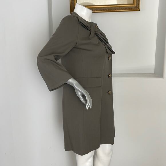 HACHE GRAY DRESS/COAT VIRGIN-WOOL MADE IN ITALY IT 46 - Picture 3 of 14